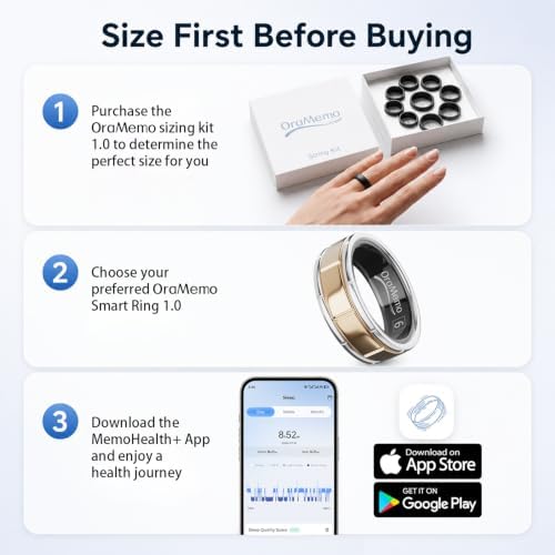 AI Smart Ring 1.0, Fitness Tracker for Men/Women,Matte Gold Size 6 - Image 2