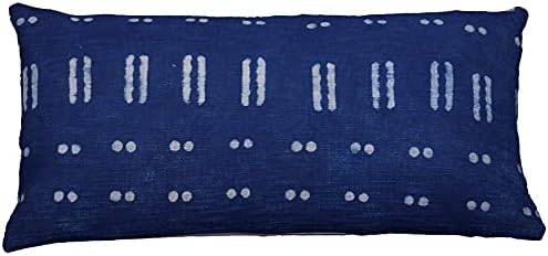 Trade Star Cushion Cases Decorative Spring Cushion Cover for Sofa 100% Cotton Throw Pillow Cover for Living Room Modern Farmhouse Accent Pillow Cases (Indigo Blossom 12X24 INCHES) by TradeStar
