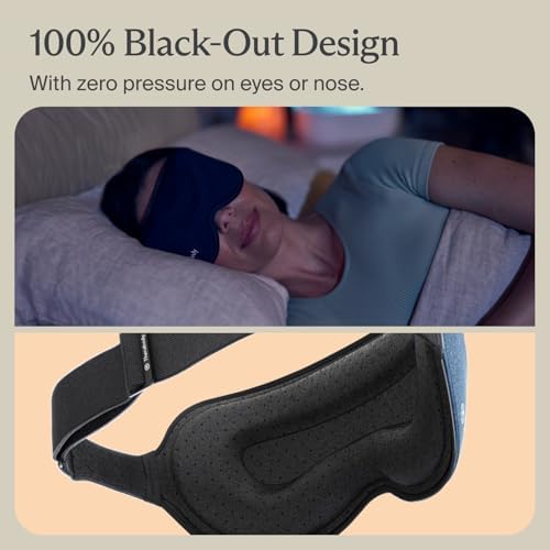 TheraGun Therabody Sleep Mask Ultra-Comfortable, 100% Blackout Sleep Eye Mask with Gentle Eye Massager Vibration for Stress Relief, Headache Relief & Self Care - Facial Massager for Women & Men - Image 6