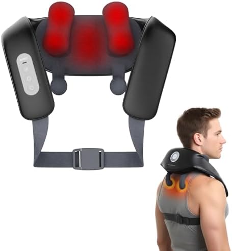 Shiatsu Neck and Back Massagers with Heat, 150 Mins Uses, 4 Modes & Adjustable Massage Head, Electric 3D Deep Tissue Kneading for Shoulder, Leg, Muscle Soreness, Pain Relief, Relaxation for Women, Men by ibreo