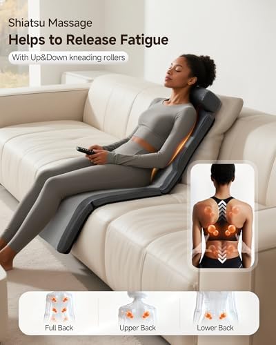Snailax Full Body Massage Mat with Heat, Vibrating & Heating Massage Pad for Sofa, Recliner, Bed, Deep Kneading Shiatsu Back Massage for Chair for Back Comfort & Relaxation, Ideal Gifts for Men Women - Image 2
