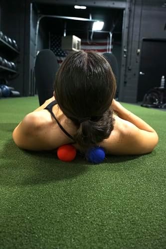 Lacrosse Massage Balls for Trigger Point Therapy, Muscle Knots, Yoga, Myofascial Release - Contains Pair of 2 Balls and Mesh Carrying Bag (Red and Blue) - Image 6