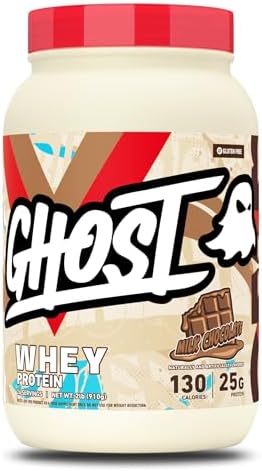 GHOST Whey Protein Powder, Milk Chocolate - 2LB, 25G of Protein by GHOST