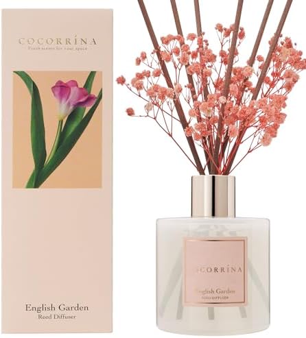 COCORRÍNA Reed Diffuser - English Garden Scented Diffuser with 8 Sticks Home Fragrance Reed Diffuser for Bathroom Shelf Decor - Image 2