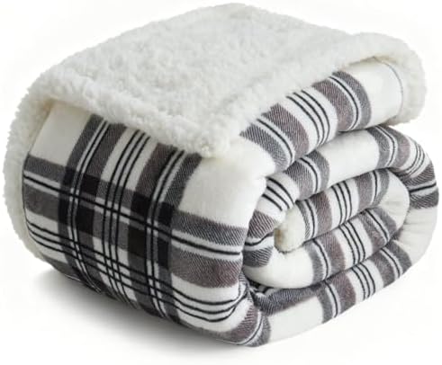 Gracelife Sherpa Fleece Throw Blanket for Couch, Fluffy Plush Warm Fuzzy Blanket for Women and Men, Cozy Thick Soft Twin Blanket for Bed(Gray-2, 60"*80") by Gracelife