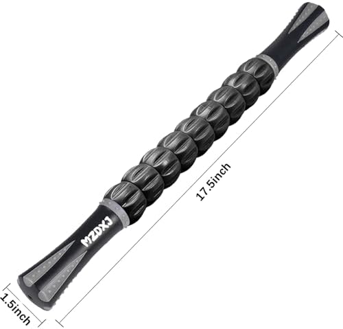 Muscle Roller Massage Roller Stick- Deep Tissue Fascia Blaster for Myofascial Pain Relief, Lymphatic Drainage & Body Sculpting, Handheld Physical Therapy & Recovery Tool (Gray Black-) - Image 2