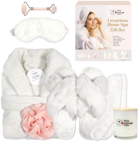my novel things Spa Robe and Slippers Set Bathrobe Gift for Mother Girl Her by mynovelthings