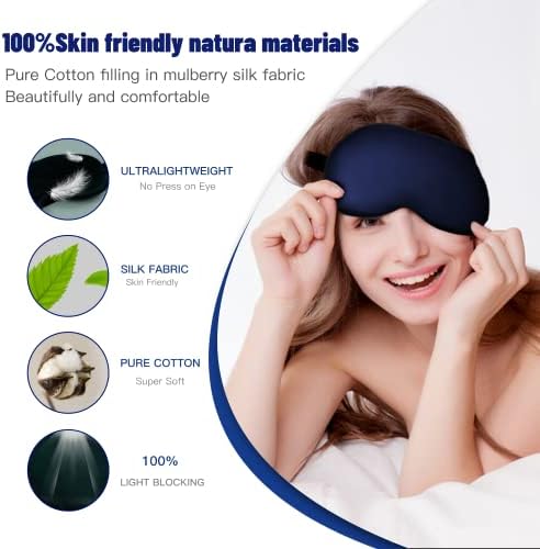 Silk Sleep Mask, Blackout Eye Mask for Sleeping with Adjustable Strap - Image 2