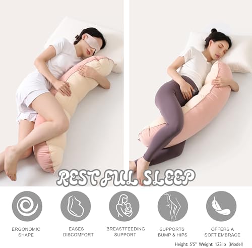 Peallow(Pat. Pend) – Long Round Body Pillow for Adults, Bolster Pillow for Sleeping, Soft and Supportive Pillow for Sleeping & Lumbar Support(Blush Pink,39") - Image 5