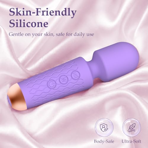 Handheld Massager Premium Silicone 20 Mode Rose Purple Tool to Relax Muscle - Image 5
