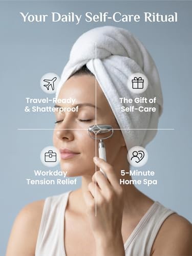 Rena Chris Stainless Steel Gua Sha Face Roller for Puffiness and Sculpting - Image 7