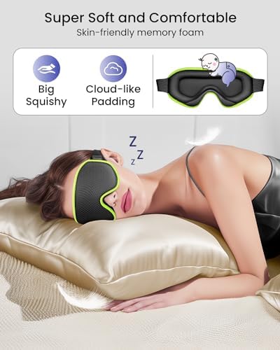 WAOAW Sleep Mask for Men Women: Blackout Eye Masks for Sleep - 3D Breathable Soft Comfortable Eye Mask for Travel - Adjustable Light Blocking Night Masks for Sleeping - Image 5
