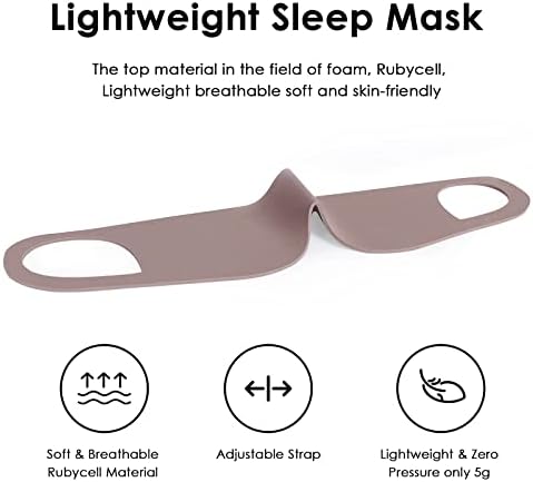 FRESHME Ear Hanging Sleep Mask - Side Sleeper Comfy Blindfold for Sleeping With Elastic Strap, Blockout Brown Eye Shade, Lightweight Breathable Cover for Nap, Travel, Yoga - Image 2