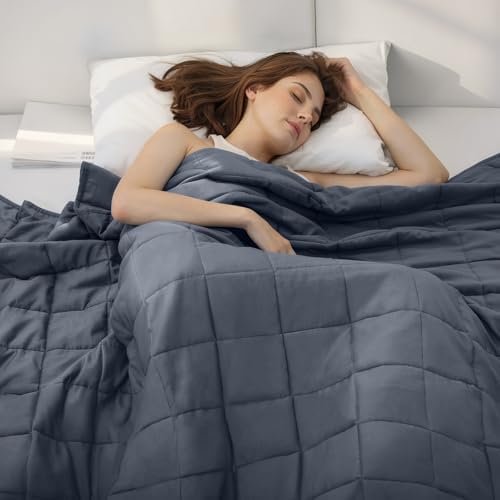 Weighted Idea Weighted Blanket for Adults (Dark Grey,48"x72",15lbs) Cooling Breathable Heavy Blanket with Premium Glass Beads All-Season Soft Thick Blanket by Weighted+Idea