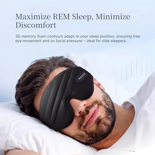 Nox Sleep 3D Sleep Mask for Men, 100% Blackout Eye Mask for Sleep, Ice Silk Lightweight Sleeping Mask for Side Sleepers, Soft Breathable Blindfold Perfect for Travel & Deep Sleep - Image 5