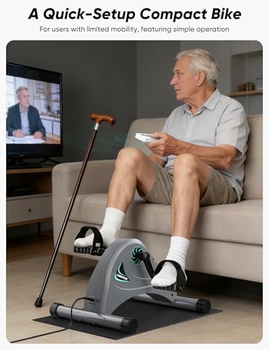 Under Desk Bike Pedal Exerciser for Seniors, LUBBYGIM Mini Exercise Bike for Physical Therapy, Electric Motorized Foot Pedal Machine for Arm and Leg Fitness, 6 Speed Levels - Image 3