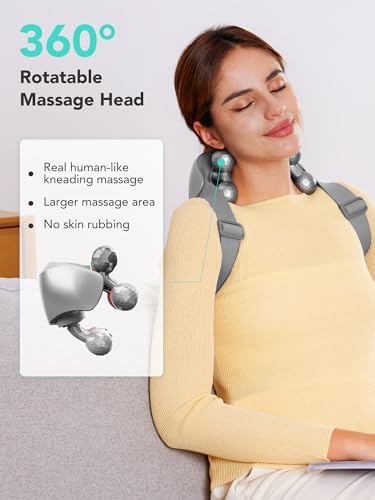 SKG H7 Ultra Neck Massager for Pain Relief Deep Tissue Cordless, Grey - Image 3