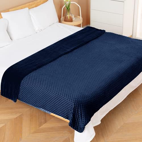 yescool Weighted Blanket with Cover (10 lbs, 41" x 60", Cobalt Blue) Heavy Blanket for Sleeping Perfect for 60-90 lbs, Breathable Blanket with Premium Glass Bead, Machine Washable - Image 7