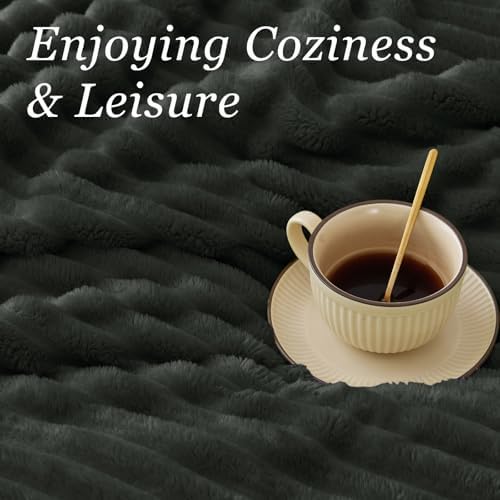 BEDELITE Ribbed Twin Blanket for Couch & Bed, Charcoal Grey, 60"x80" - Image 5