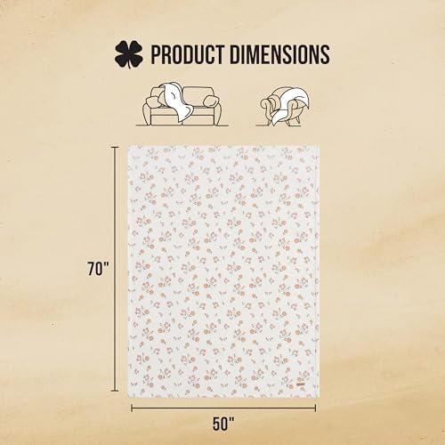 Lucky Brand Daisy Ivory Floral 50"X70" Cozy Plush Blanket - Premium Microfiber Throw for Luxurious Comfort and Style - Image 2