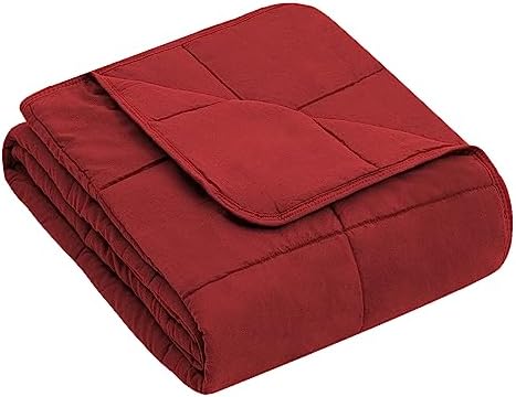 yescool Weighted Throw Blanket 7lbs, 41" x 60", Red - Image 2