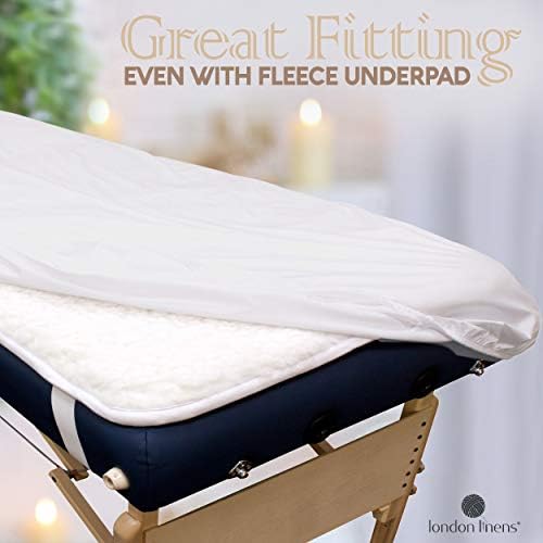 LONDON LINENS Extra Heavy Flannel Massage Table Sheet 3 Piece Set (White) - Image 3