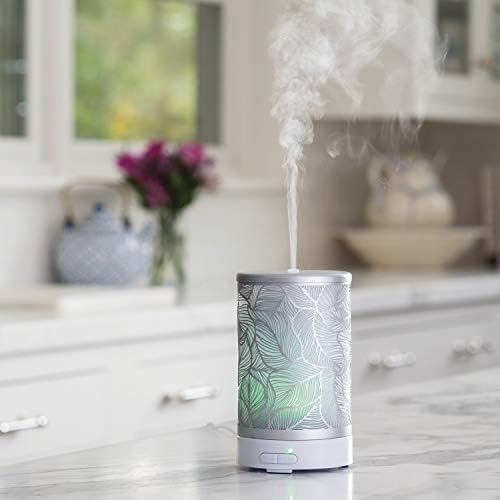 Airome Silverleaf Medium Essential Oil Diffuser|100 mL Humidifying Ultrasonic Aromatherapy Diffuser 8 Colorful LED Lights, Intermittent & Continual Mist, Auto Shut-Off - Image 3