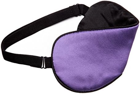 100% Mulberry Silk Sleep Mask Blackout, Cute Natural Sleeping Mask with Adjustable Elastic Strap, Satin Eye Cover for Men Women Adults (Purple) - Image 4