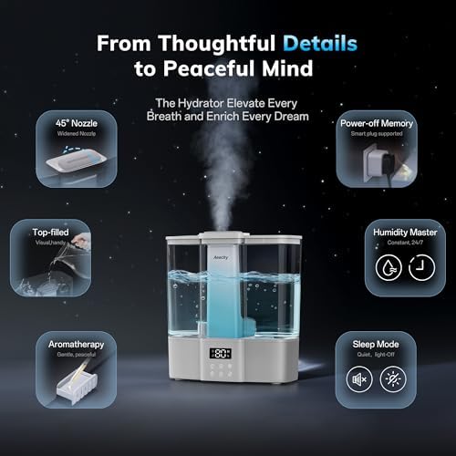 AEOCKY Geek-Level Ultrasonic Humidifier, 4L Top-Fill Cool Mist Diffuser - Image 2