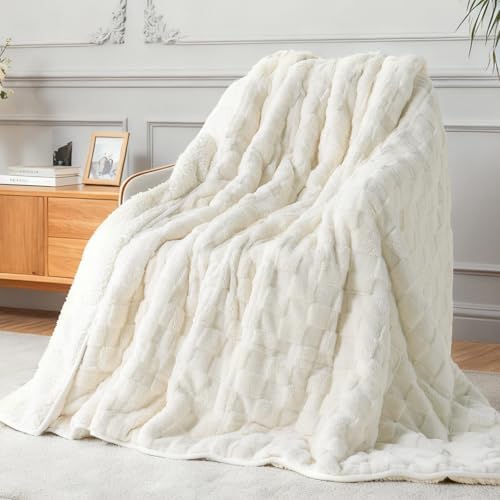 Kivik 15lbs Weighted Blanket for Adults, Checkered Fleece & Sherpa, 60"x80" by Kivik