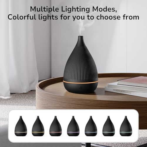 Ultrasonic Essential Oil Diffuser, Home Fragrance Aroma Diffuser with Auto Shut-Off, Color Change Night Light & Ultra-Quiet Operation, BPA-Free Portable Aromatherapy Humidifier for Home (Black) - Image 2