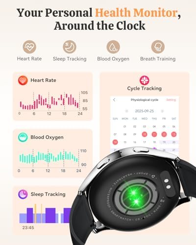 Smart Watch Fitness Tracker for iPhone Android for Women Men, Activity Tracker with Calorie & Step Counter, 150+ Sports, Daily Workout & Sleep Monitor，IP68 Waterproof Smartwatch (Black) - Image 3