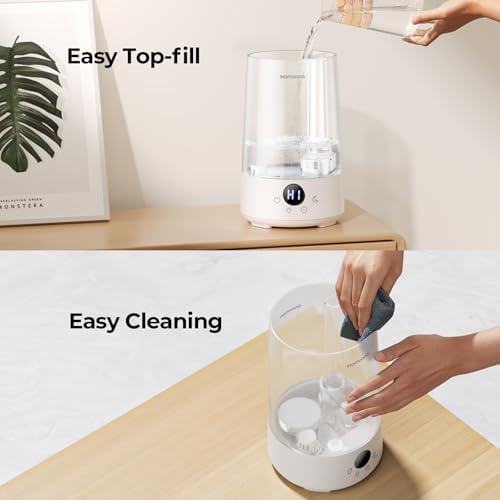 Homvana 3.6L Top-Fill Cool Mist Humidifiers for Bedroom, Large Room(Clear) - Image 6
