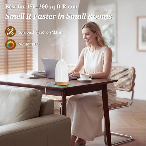 URPOWER 2PCS 150mL Essential Oil Diffusers for Home Aromatherapy Diffuser - Image 3