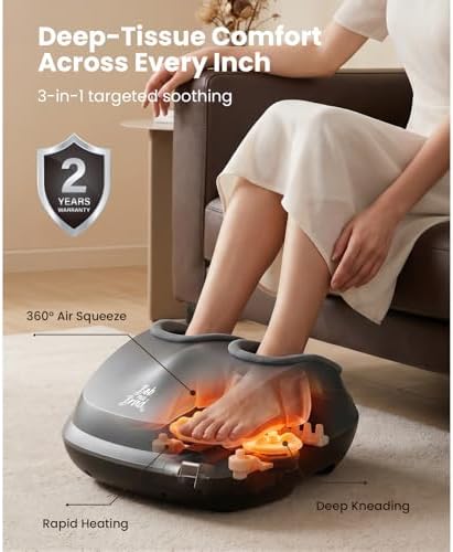 BOB and Brad Lite Foot Massager FSA Eligible HSA, Birthday Gifts for Women Men, Shiatsu Foot Massager with Heat for Neuropathy & Plantar Fasciitis Relief, Electric Deep Kneading Feet Massager Machine - Image 4