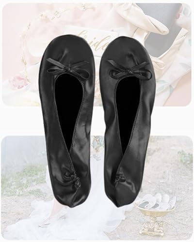 Stylish Foldable Ballet Flats for Women Portable Roll Up Travel Shoes for Wedding Bridesmaid Includes Carrying Pouch - Image 5
