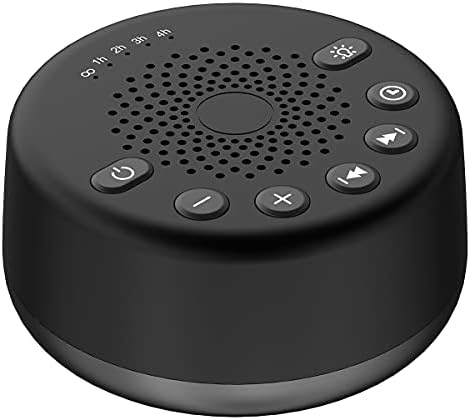 Easysleep Loudspeakers White Noise Machine with 25 Soothing Sounds and Night Lights with Memory Function 32 Levels of Volume and 5 Sleep Timer Powered by AC or USB for Sleeping (Black No Light) by Easysleep