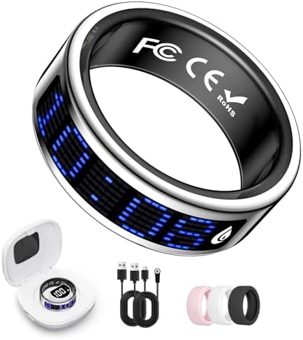 Smart Ring Fitness & Health Tracker with Display Screen for Men Women by Unknown