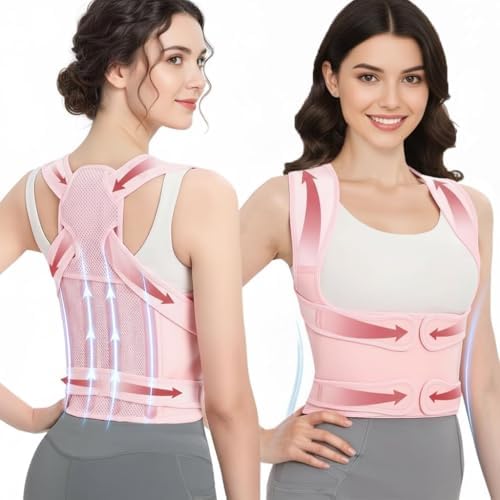 Posture Corrector for Women and Men, Adjustable Full Back Brace by Unknown