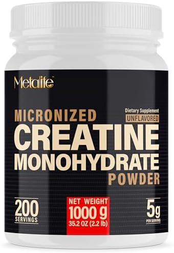 100% Pure Creatine Monohydrate Powder 200 Servings, Micronized Powder, Muscle Growth, Unflavored, Ideal for Athletes & Fitness Enthusiasts, Third Party lab Tested, Vegan, 1000 g by CreatineCollagenWhey