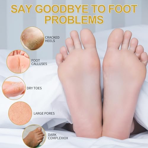 Pedicure Kit Foot Soak Set: Bubble Salt, Sugar Scrub, Massage Mask, Massage Lotion in a Box, 4 Step Foot Spa Kit for Dry Feet,Tired Feet (3 Set Honey flower) - Image 2