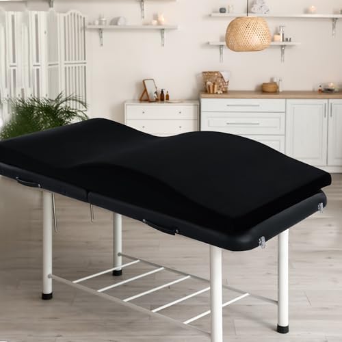 HOMBYS Ergonomic Curvy Foam Massage Bed Mattress Topper, 70" x 23", Black - Image 5