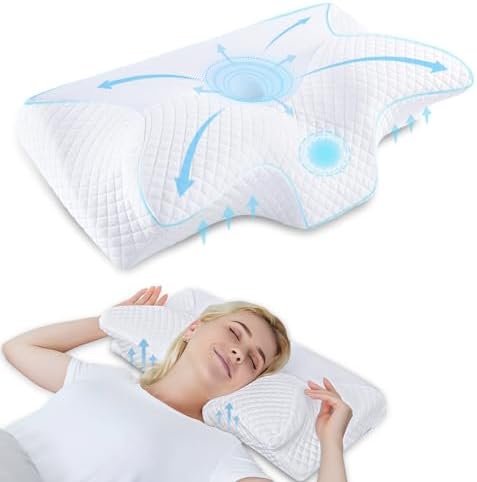 HOMCA Cervical Pillow, Ergonomic Memory Foam Neck Pillow for Pain Relief by HOMCA