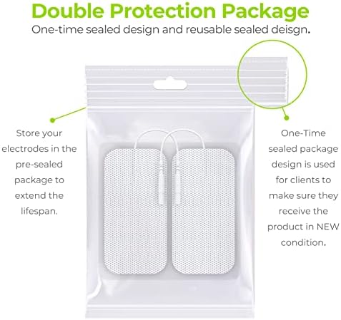 AUVON TENS Unit Electrode Pads 2"x4" 10 Pcs, Latex-Free, Reusable - Image 4