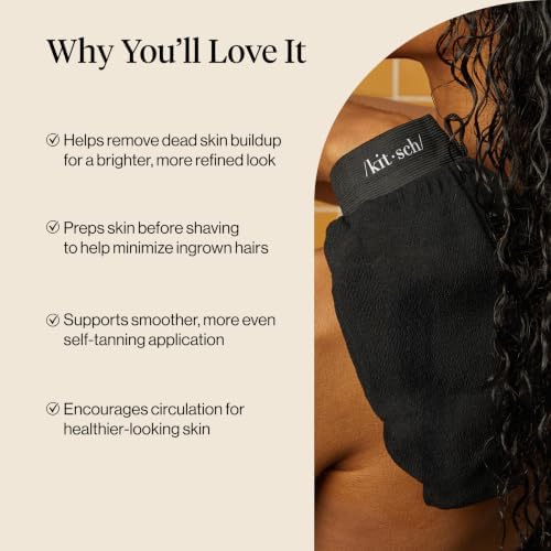 Kitsch Exfoliating Glove – Exfoliating Mitt - 1pc Black - Image 5