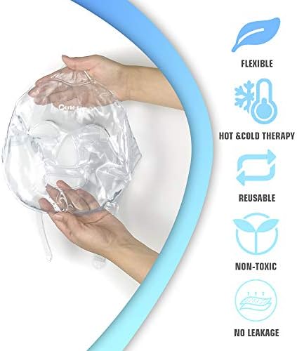 Face Ice Pack/Ice Mask for Face & TMJ Relief, Reusable Hot Cold Gel Pack for Post-Surgery Recovery, Puffy Eyes, and Swelling, Full Coverage Ice Mask (White) - Image 6