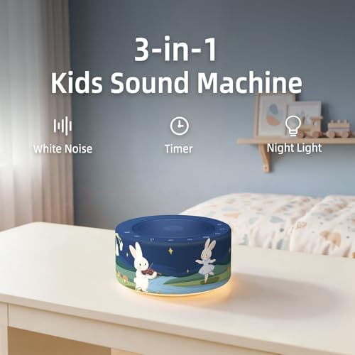 Kipcush White Noise Machine for Baby & Adults, Sleep Sound Machine with 30 Soothing Sounds, 8-Color Night Light, Memory Function, White Noise for Sleeping, Nursery, Office, Travel, Relaxation - Image 2