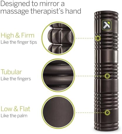 TriggerPoint Grid 2.0 Foam Roller for Deep Tissue Massage and Muscle Recovery, 26 Inch Multi-Density EVA with Hollow Core, Supports 500 Pounds, Black - Image 2