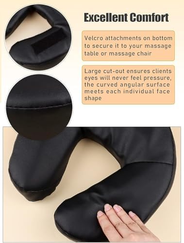 Kalolary Universal Face Cradle & Cushion for Massage Table, Adjustable Massage Headrest & Face Pillow Face Holder for Bed, Mattress Top Massage Kit Head Face Rest for Salon Home - Image 7