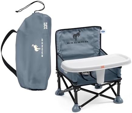 Bright Starts Ford Bronco Pop 'N Sit Portable Booster Chair, Floor Seat, Indoor/Outdoor Use, Compact Fold, Area 51 Color, 6 Mos - 3 Yrs by BrightStarts